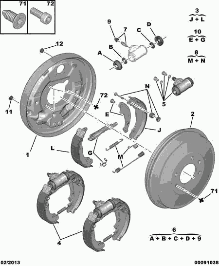 CITROËN 4241 L6 - Комплект тормозных колодок, барабанные autospares.lv