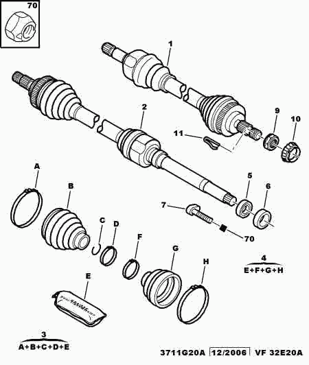 PEUGEOT 3272 KL - Приводной вал autospares.lv