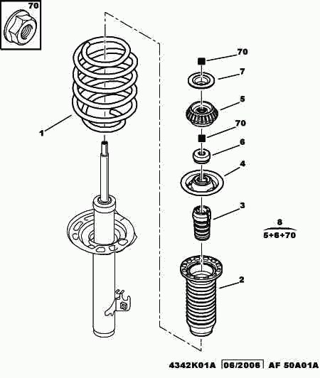 TVR 5038-F6 - Опора стойки амортизатора, подушка autospares.lv