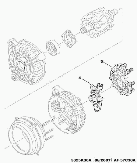 CITROËN 5761 C7 - Регулятор напряжения, генератор autospares.lv