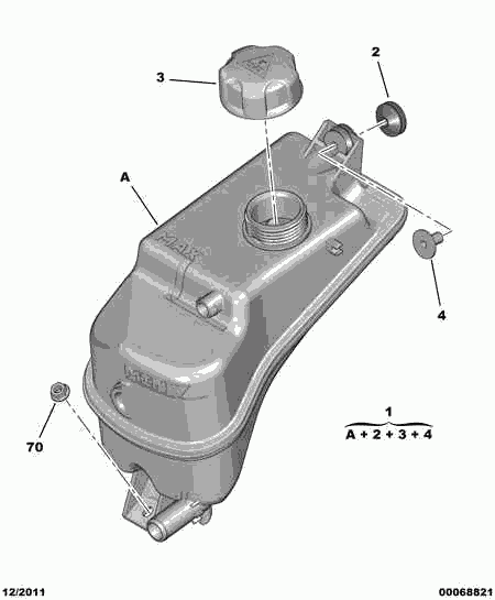 PEUGEOT 1323.14 - Компенсационный бак, охлаждающая жидкость autospares.lv