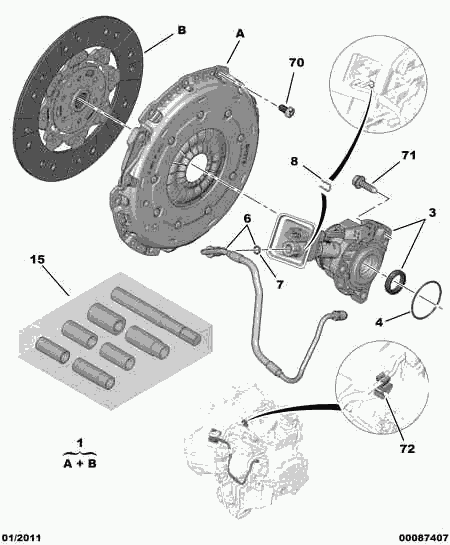 CITROËN 2053.08 - Комплект сцепления autospares.lv