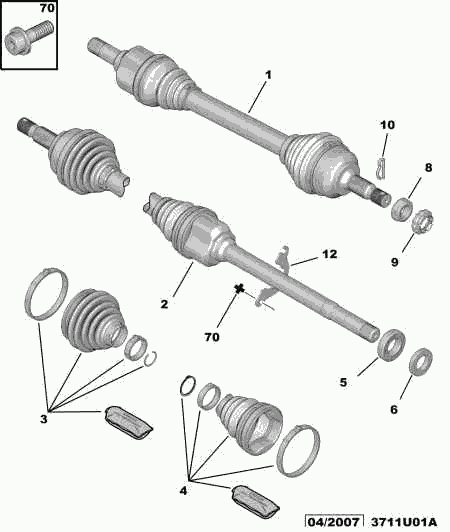 PEUGEOT 3273.VY - Шарнирный комплект, ШРУС, приводной вал autospares.lv