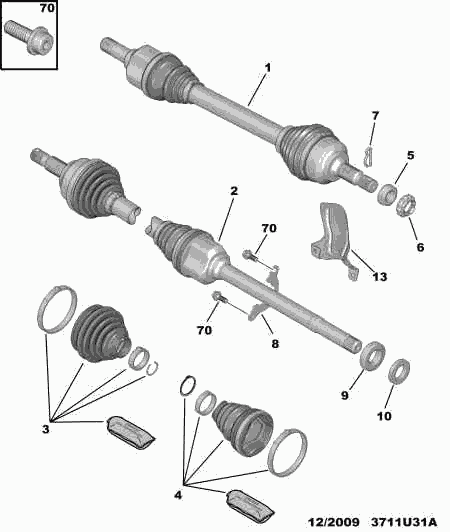 PEUGEOT 3273 SH - Приводной вал autospares.lv