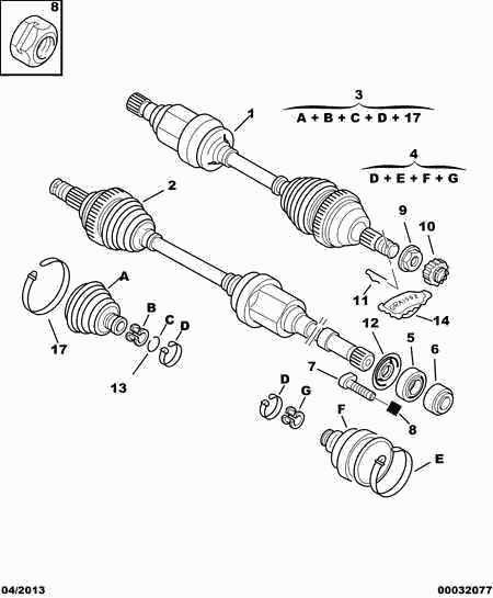 CITROËN 3272.Q3 - Приводной вал autospares.lv