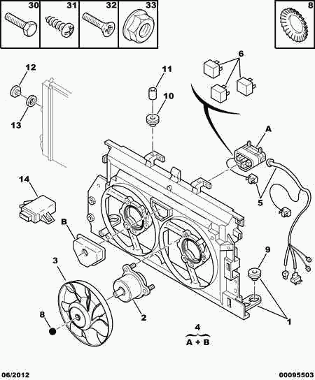 CITROËN 95 668 980 - Вентилятор, охлаждение двигателя autospares.lv