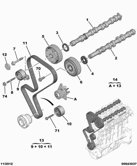 CITROËN/PEUGEOT 16 095 257 80 - Водяной насос + комплект зубчатого ремня ГРМ autospares.lv