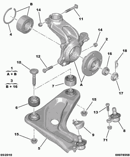 CITROËN 3523.CZ - Сайлентблок, рычаг подвески колеса autospares.lv