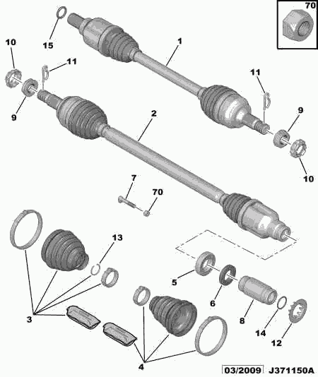 PEUGEOT 3293.G5 - Пыльник, приводной вал autospares.lv