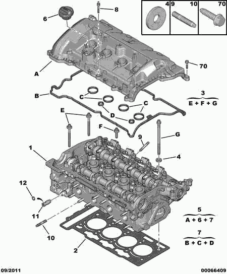 CITROËN 0249.E7 - Комплект прокладок, крышка головки цилиндра autospares.lv