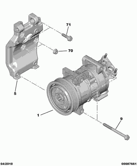 PEUGEOT (DF-PSA) 96 764 439 80 - Компрессор кондиционера autospares.lv