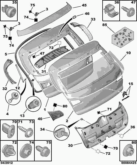 CITROËN 98 007 177 80 - Газовая пружина, упор autospares.lv