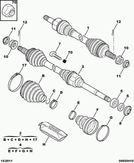 PEUGEOT 3272 FG - Приводной вал autospares.lv