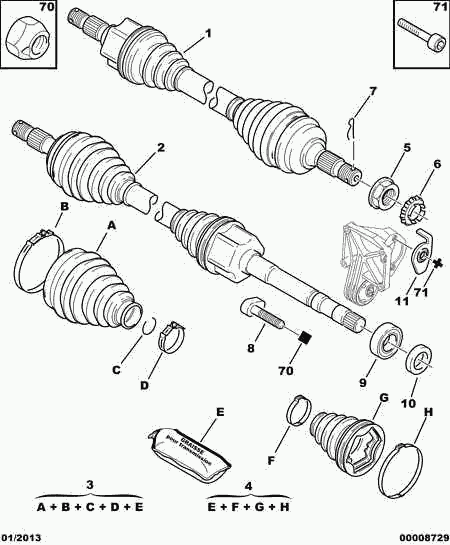 CITROËN/PEUGEOT 3273 EJ - Приводной вал autospares.lv