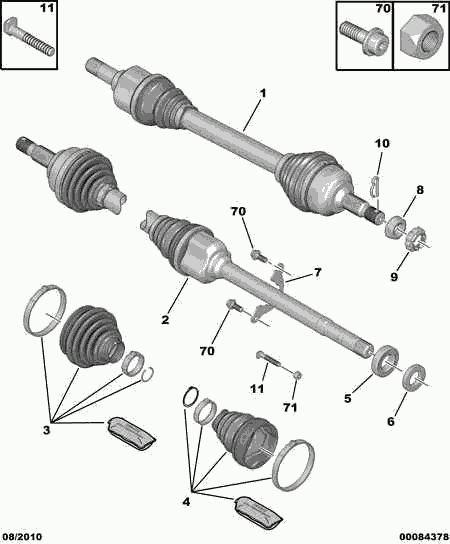 PEUGEOT 3273 VN - Приводной вал autospares.lv