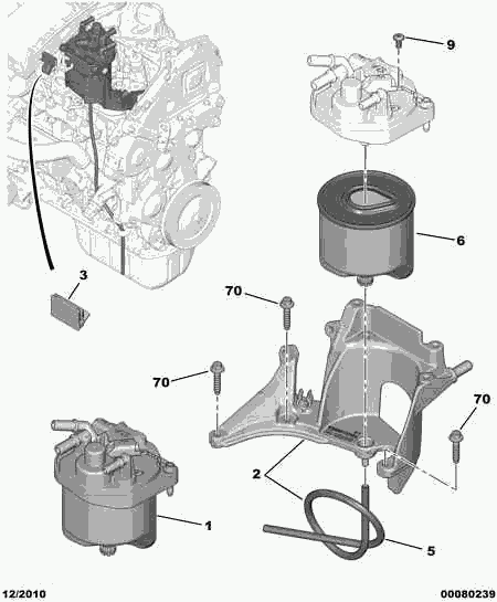 PEUGEOT 1901 97 - Топливный фильтр autospares.lv