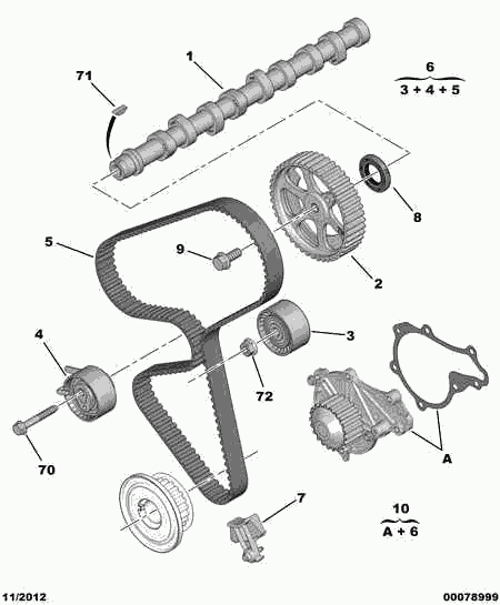 CITROËN 0831.T3 - Комплект зубчатого ремня ГРМ autospares.lv