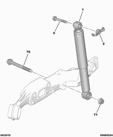 PEUGEOT 5206.CY - REAR SUSPENSION SHOCK-ABSORBER autospares.lv