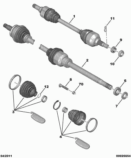 PEUGEOT 3273 HV - Приводной вал autospares.lv