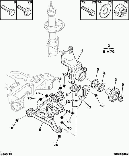 PEUGEOT 3326.63 - Подшипник ступицы колеса, комплект autospares.lv