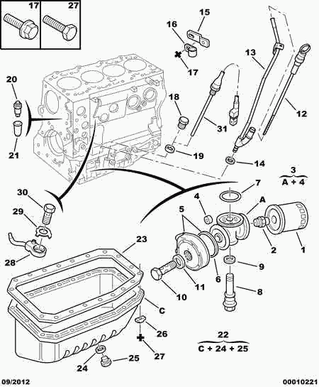 CITROËN 0311 25 - Резьбовая пробка, масляный поддон autospares.lv