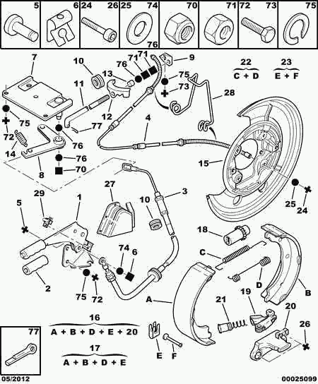 PEUGEOT 4341 08 - Комплектующие, стояночная тормозная система autospares.lv