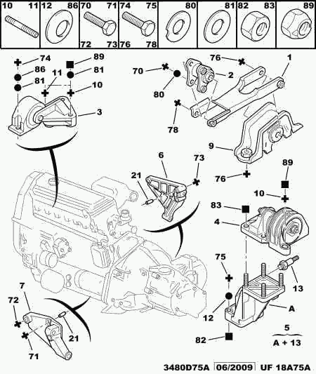 PEUGEOT (DF-PSA) 1846 66 - Подушка, опора, подвеска двигателя autospares.lv