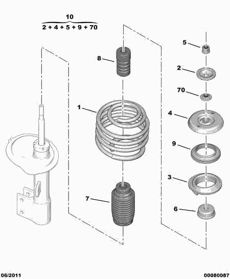 Opel 5033-75 - Опора стойки амортизатора, подушка autospares.lv