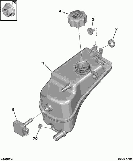 CITROËN/PEUGEOT 1323 23 - Компенсационный бак, охлаждающая жидкость autospares.lv