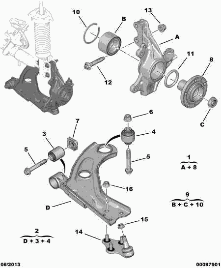 CITROËN 96 760 352 80 - Сайлентблок, рычаг подвески колеса autospares.lv