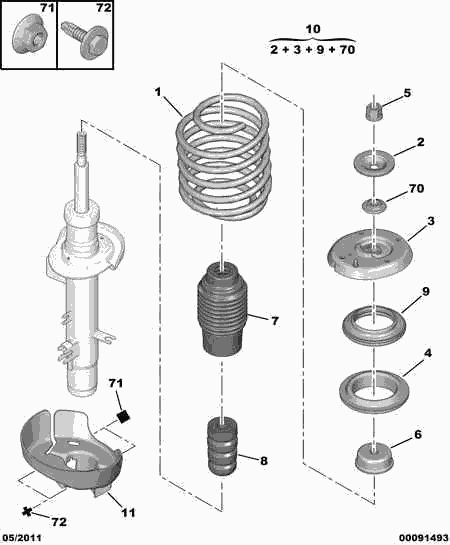 DS 5031 80 - FRONT SHOCK ABSORBER MOUNTING autospares.lv