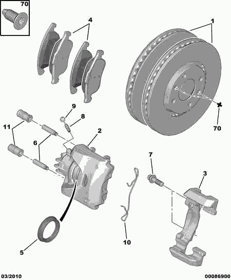 CITROËN 4254 C0 - Тормозные колодки, дисковые, комплект autospares.lv