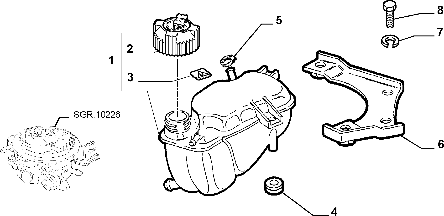 Autobianchi 46742378 - Крышка, резервуар охлаждающей жидкости autospares.lv