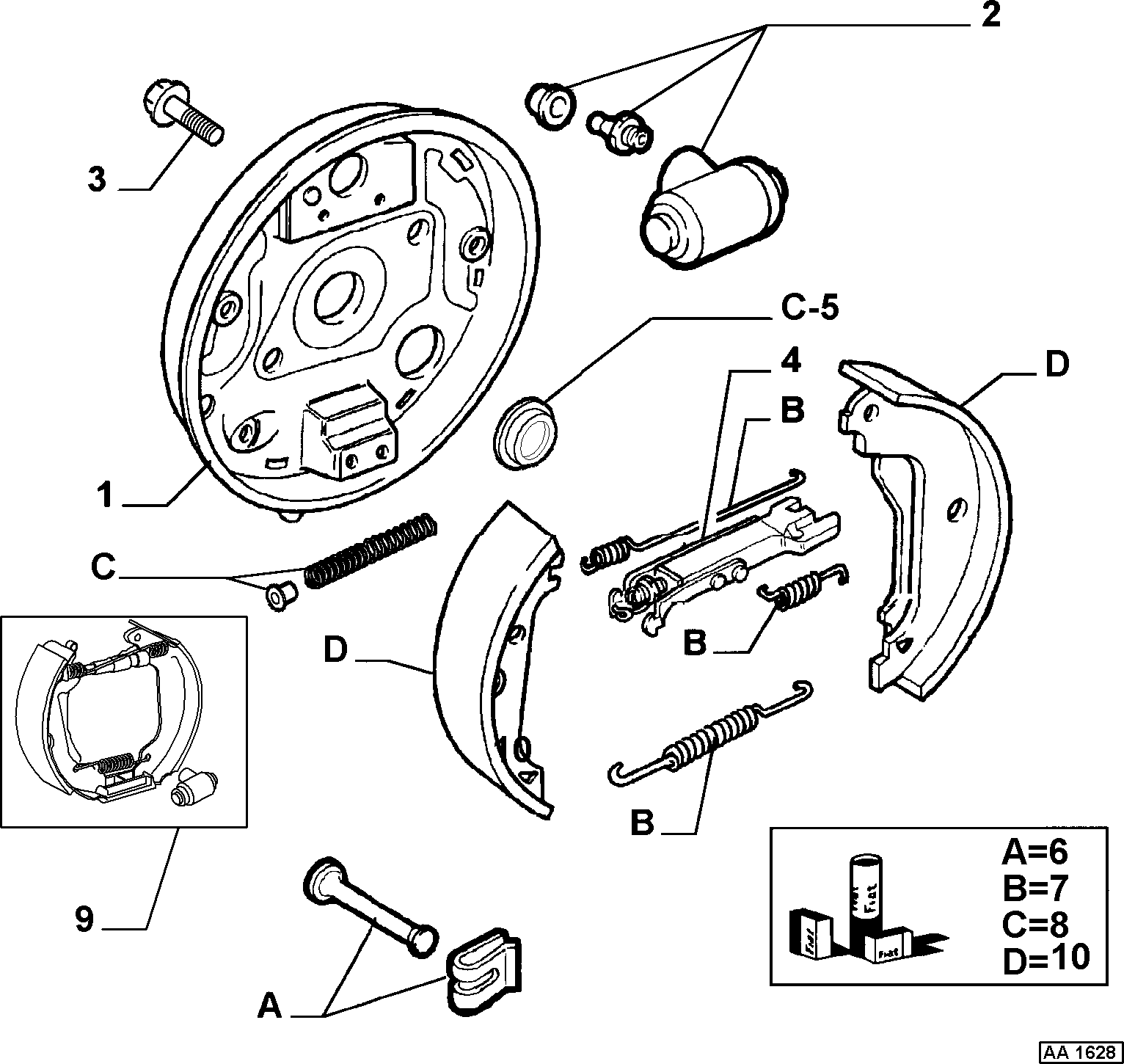 FIAT 71739597 - Комплект тормозных колодок, барабанные autospares.lv