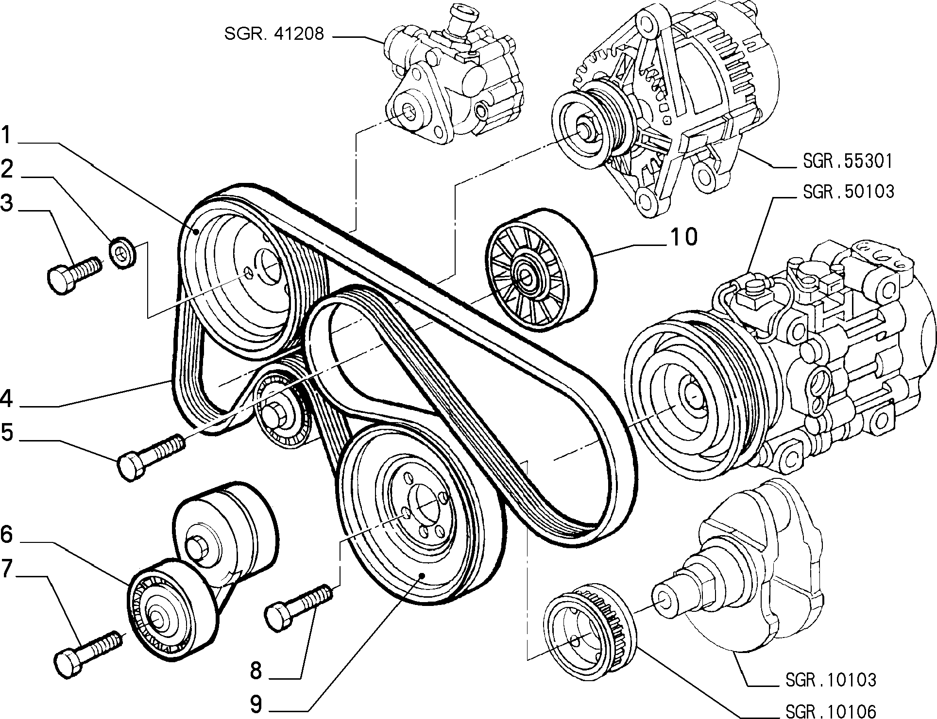 Alfa Romeo 71753670 - Поликлиновой ремень autospares.lv