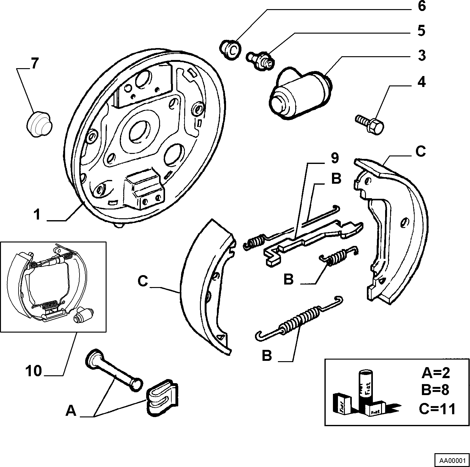 FIAT 9945976 - Комплектующие, барабанный тормозной механизм autospares.lv