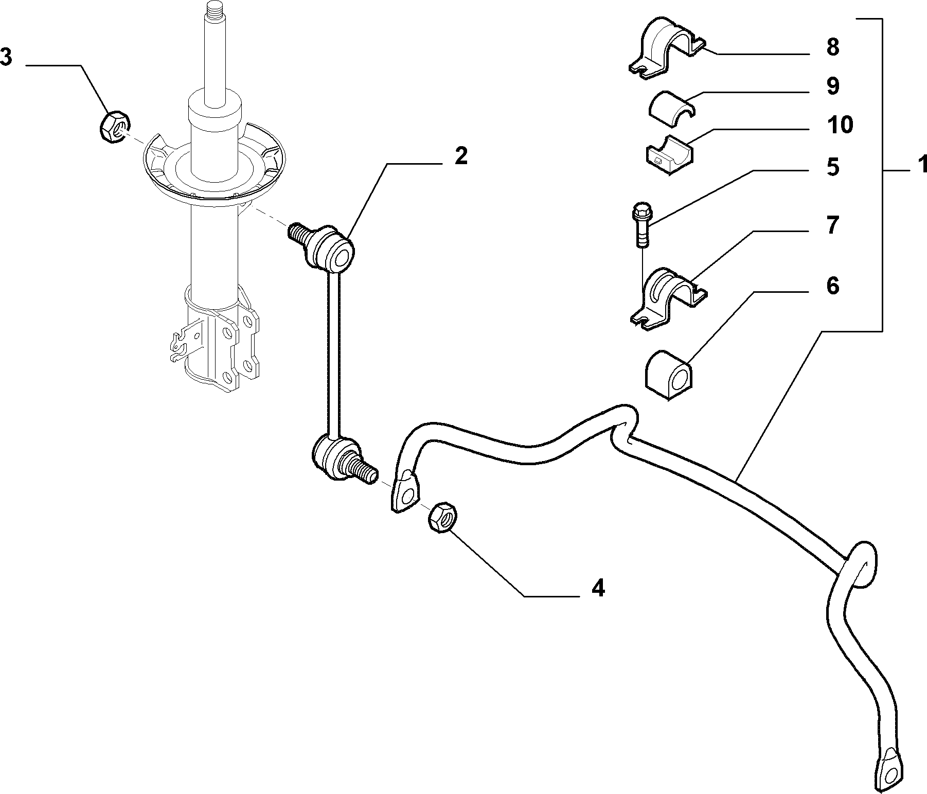 Opel 51803183 - Тяга / стойка, стабилизатор autospares.lv