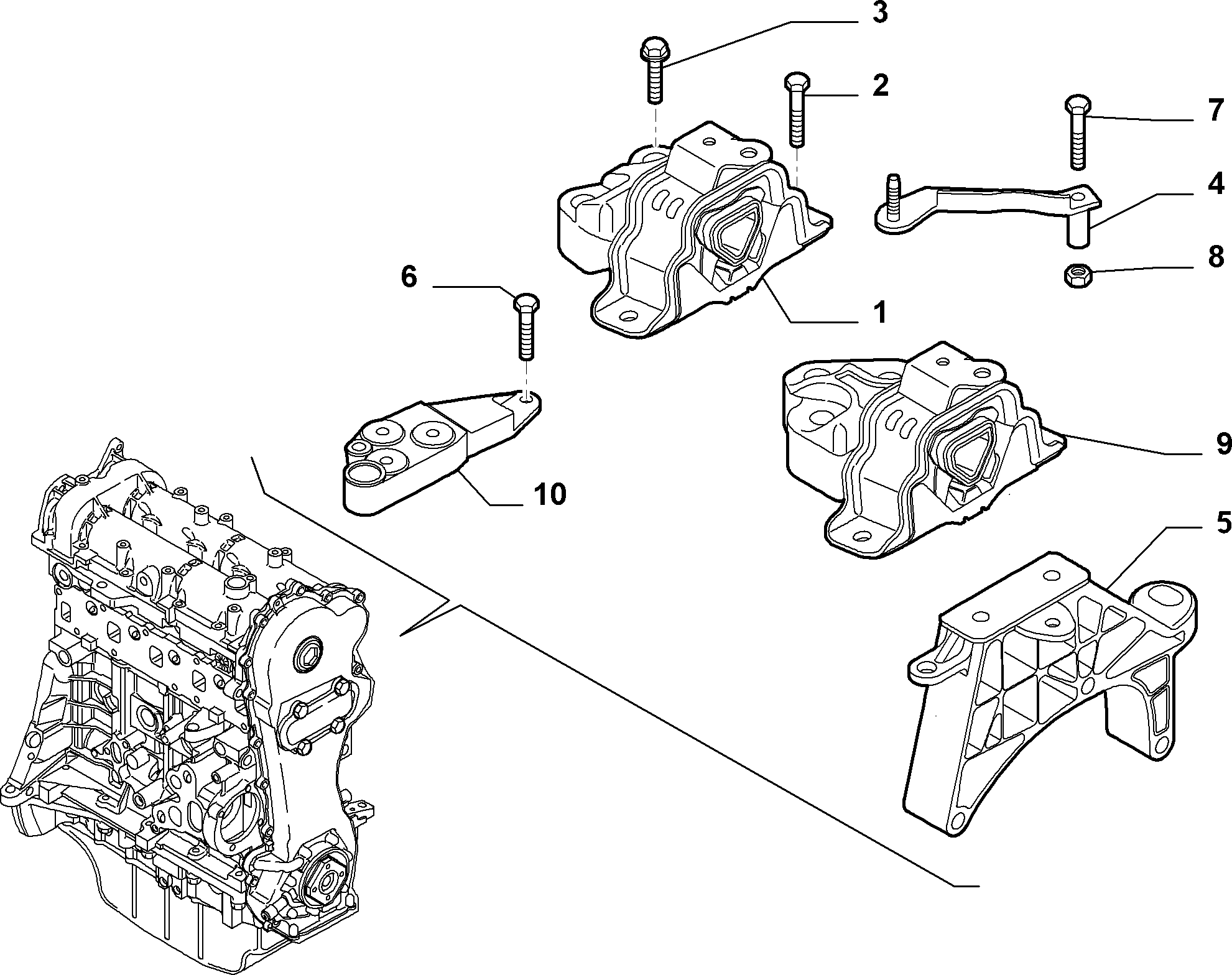 FIAT 55702833 - Подушка, опора, подвеска двигателя autospares.lv