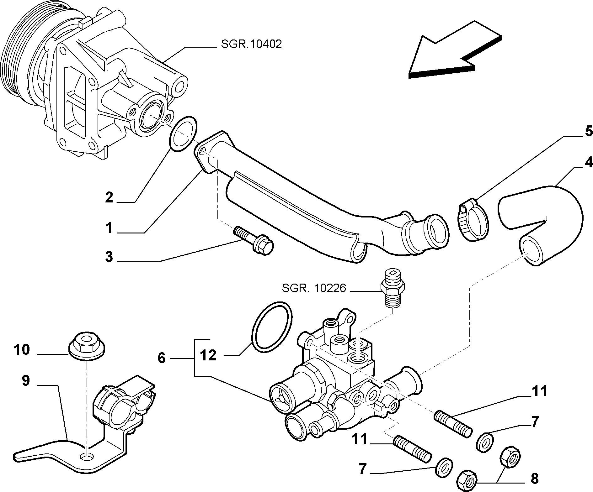 FIAT 46776217 - Термостат охлаждающей жидкости / корпус autospares.lv