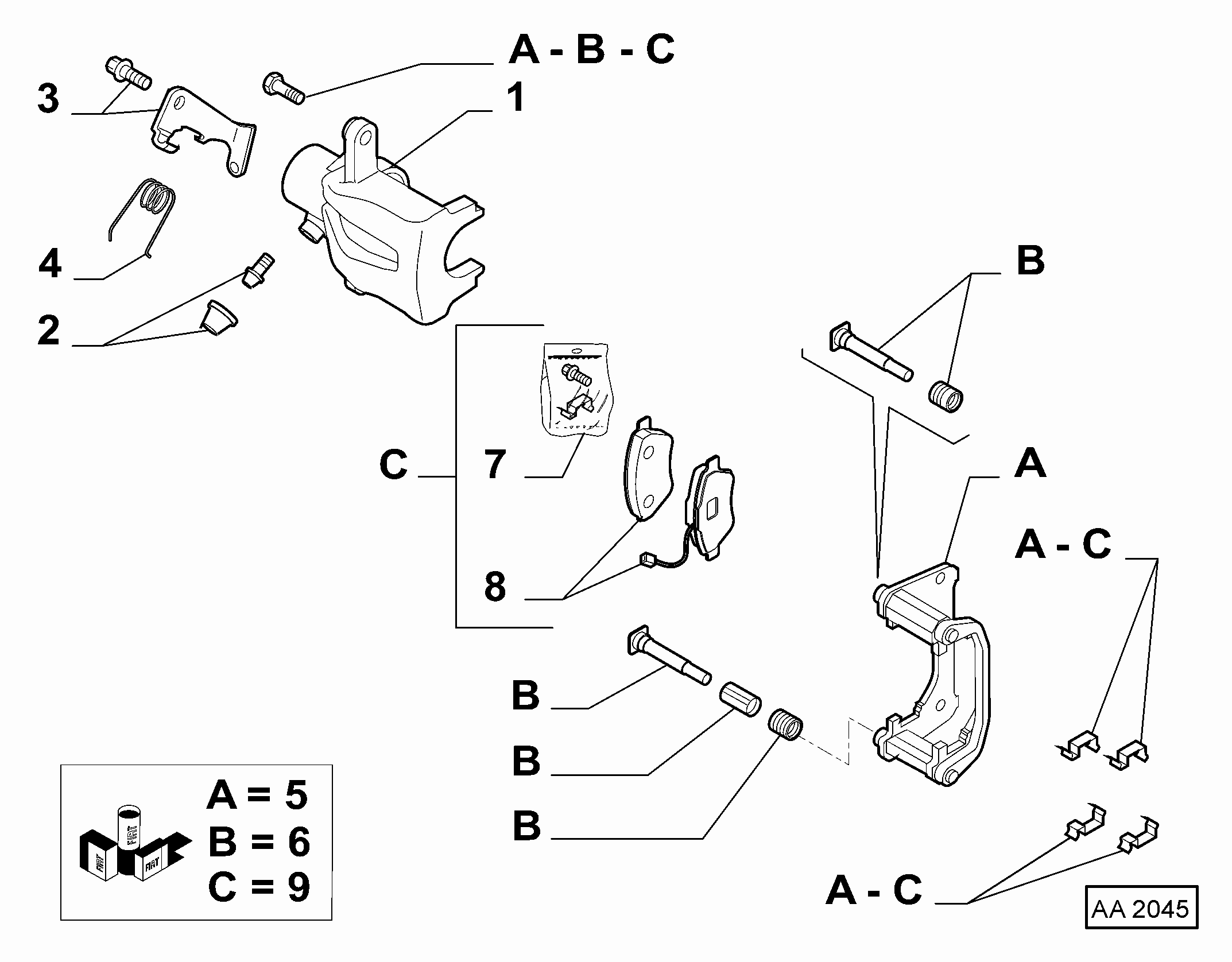 FIAT 77364590 - Тормозные колодки, дисковые, комплект autospares.lv