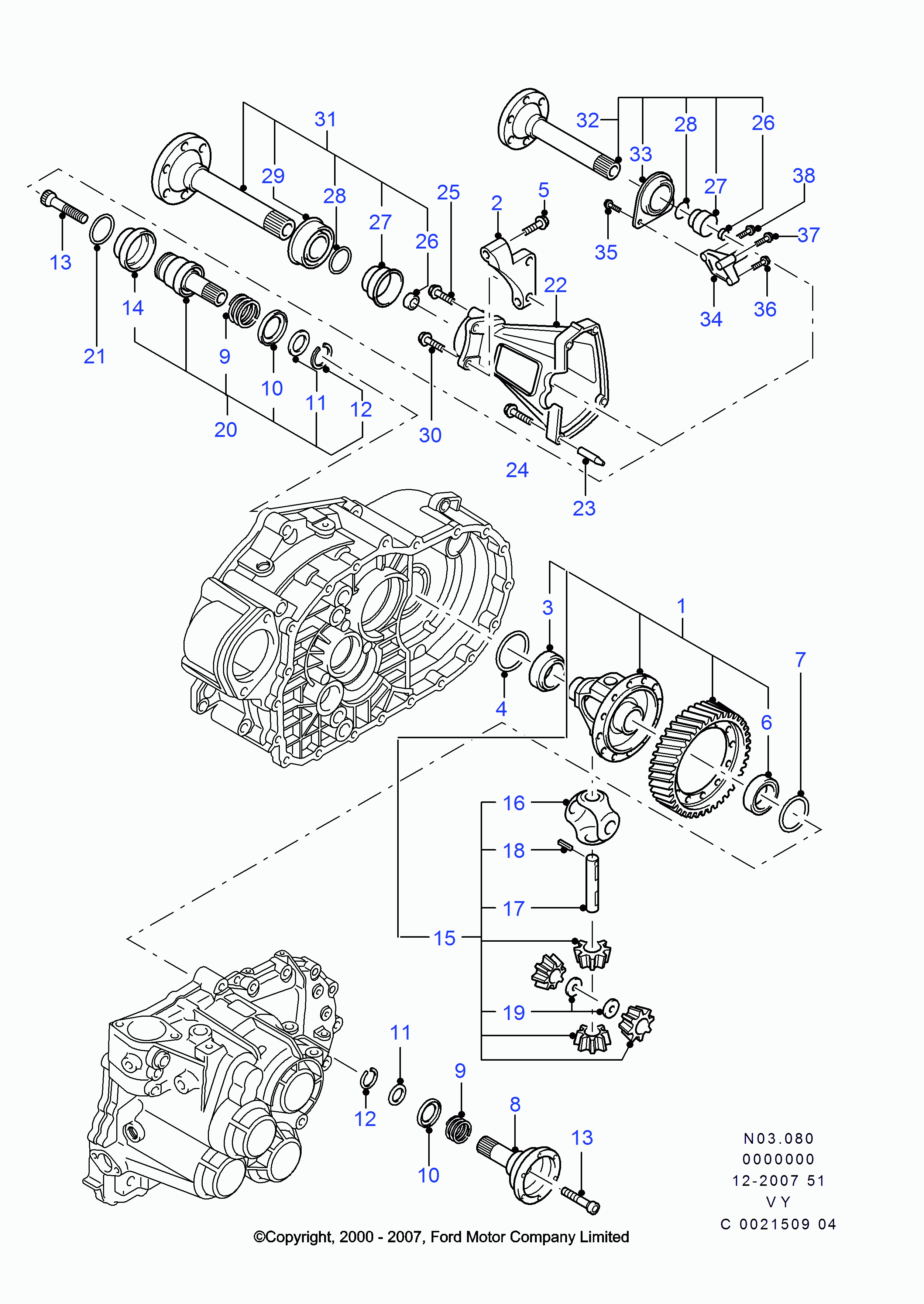 FORD 1121392 - Полуосевой вал, дифференциал autospares.lv