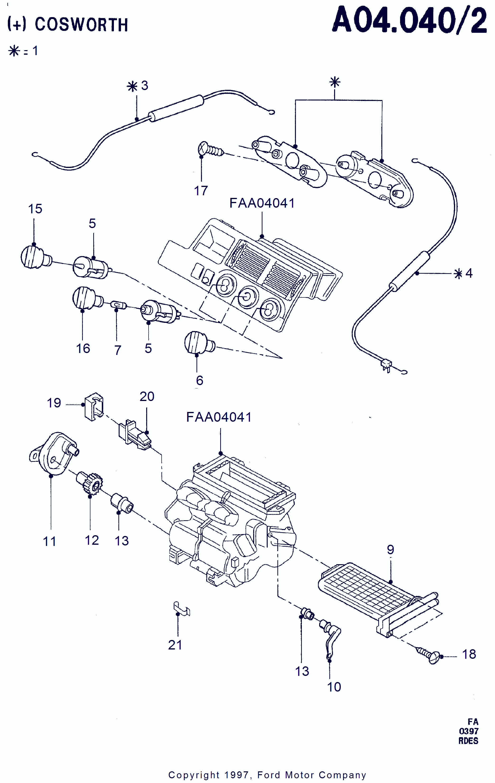 FORD 1 107 449 - Теплообменник, отопление салона autospares.lv