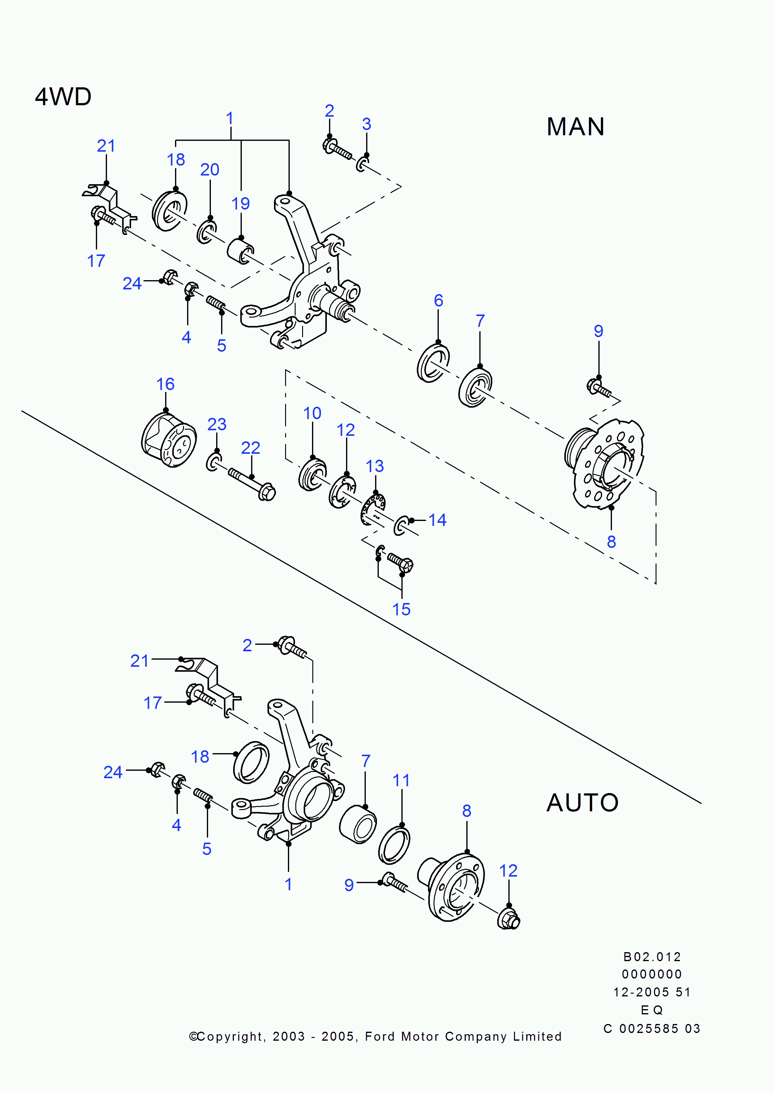 FORD 4432082 - Подшипник ступицы колеса, комплект autospares.lv