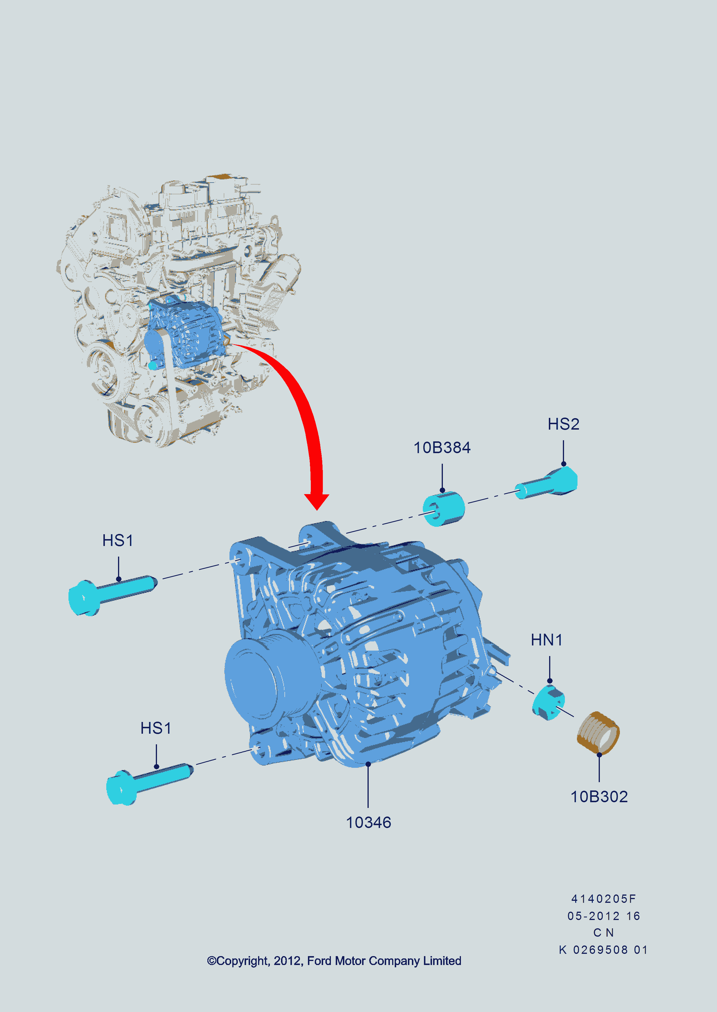 FORD 1889305 - Генератор autospares.lv