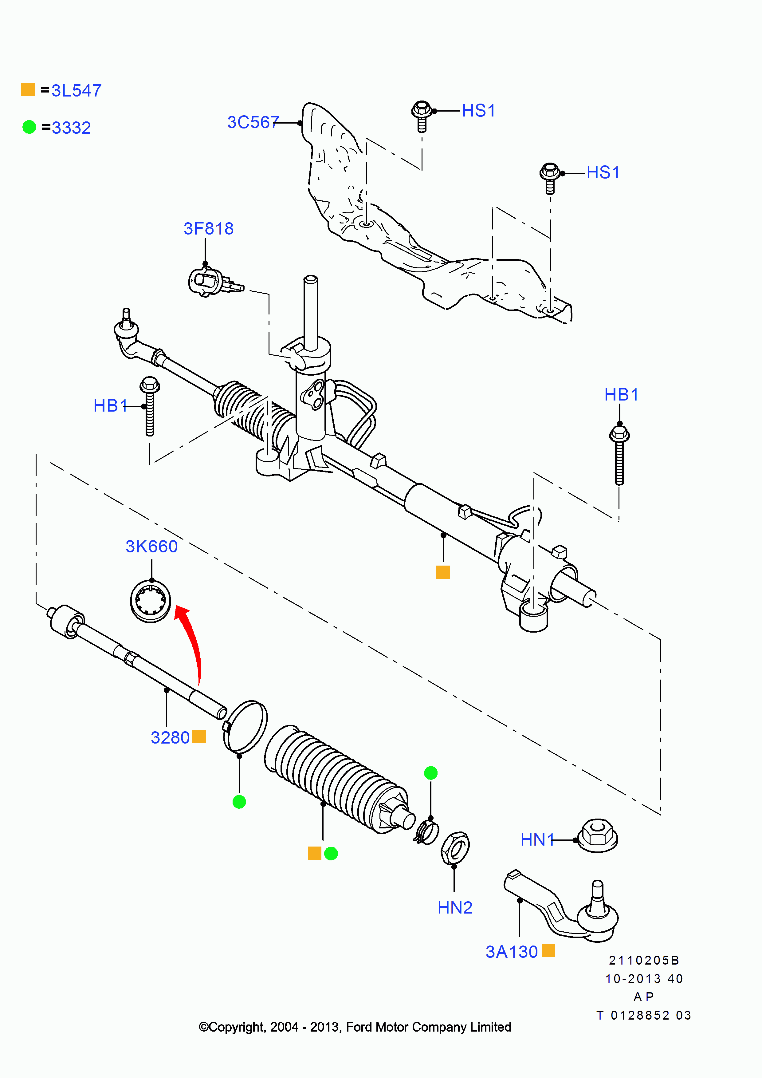 FORD 1768611 - Рулевой механизм, рейка autospares.lv