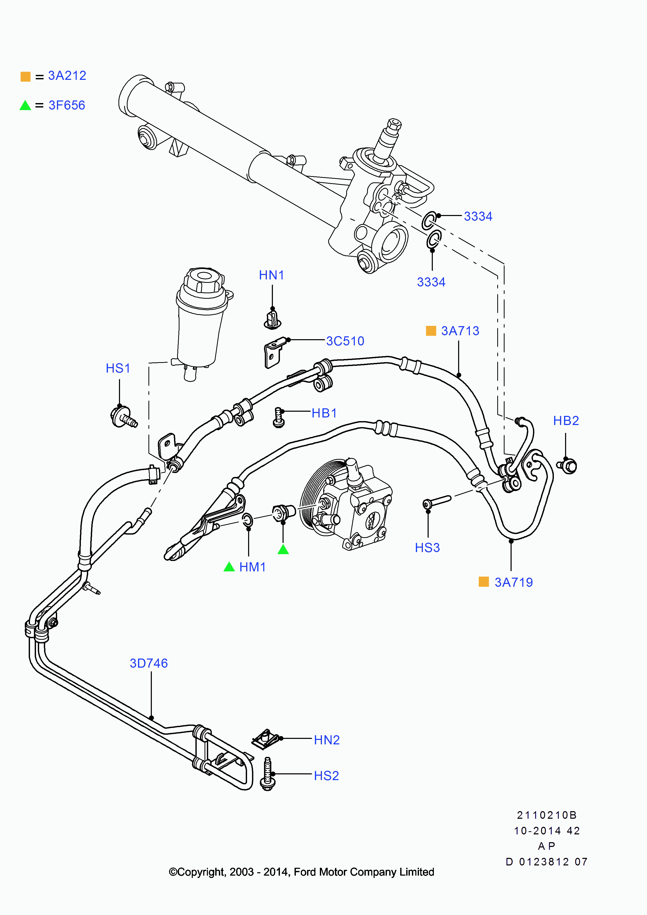 FORD 1743276 - Гидравлический шланг, рулевое управление autospares.lv