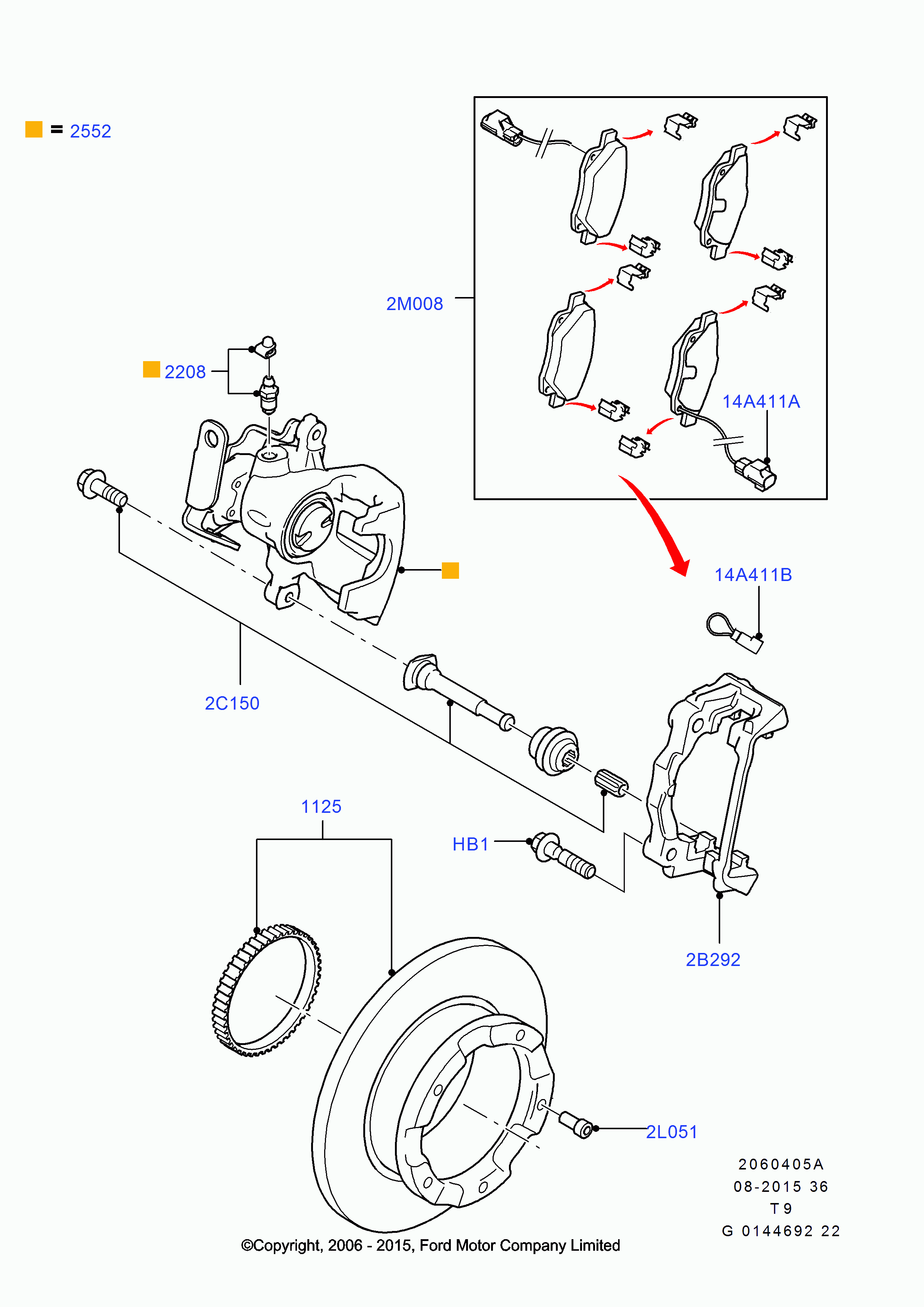 FORD USA 1 819 638 - Тормозные колодки, дисковые, комплект autospares.lv