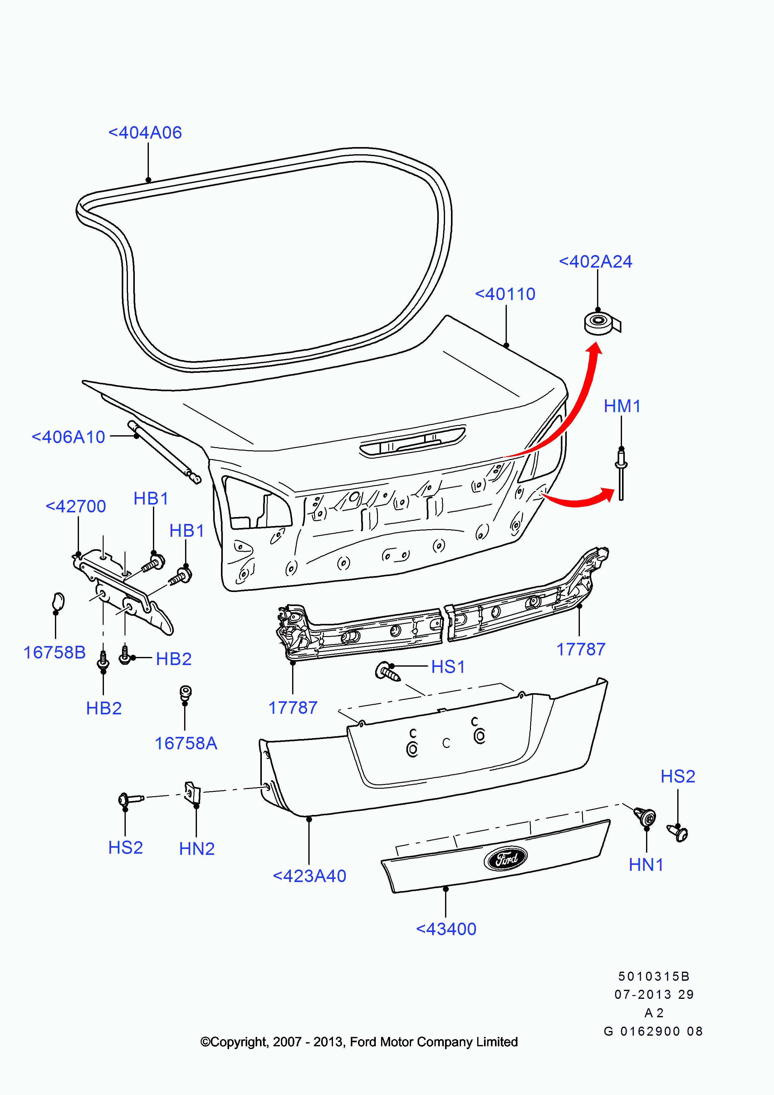 FORD AUSTRALIA 1683268 - Газовая пружина, упор autospares.lv