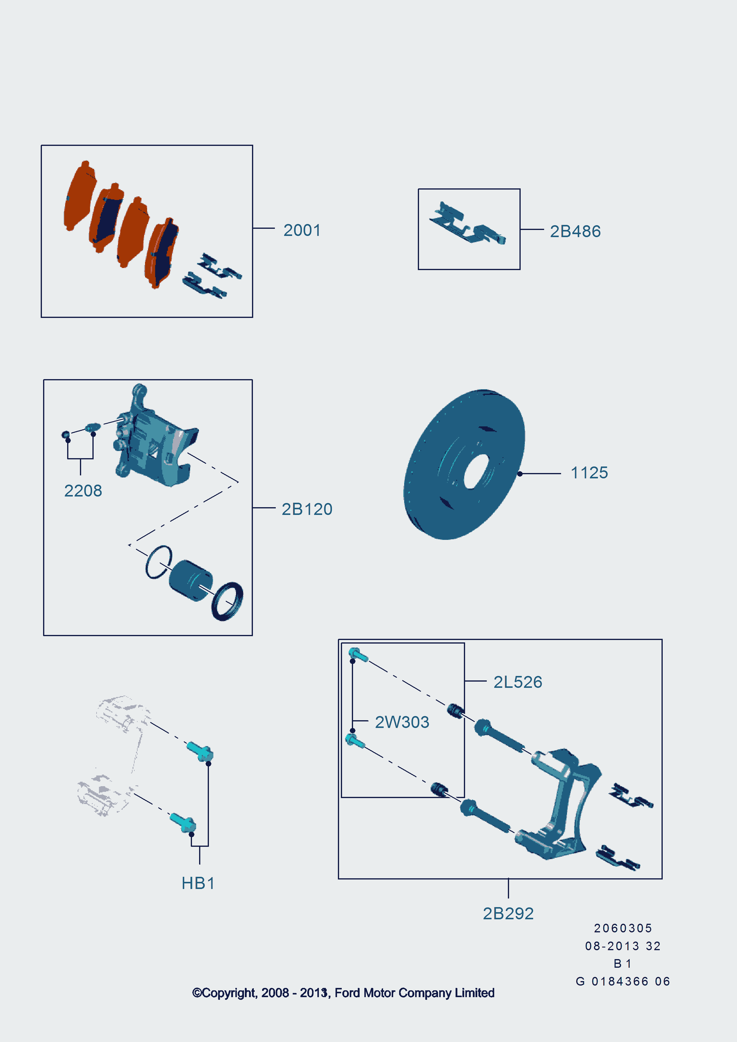 FORD ASIA / OCEANIA 1855307 - Kit - Caliper Brake Pad autospares.lv