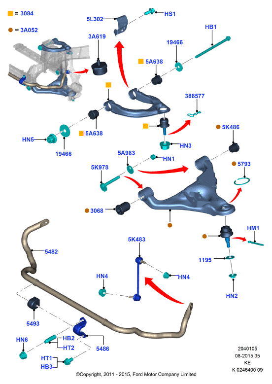 FORD 1732869 - Тяга / стойка, стабилизатор autospares.lv